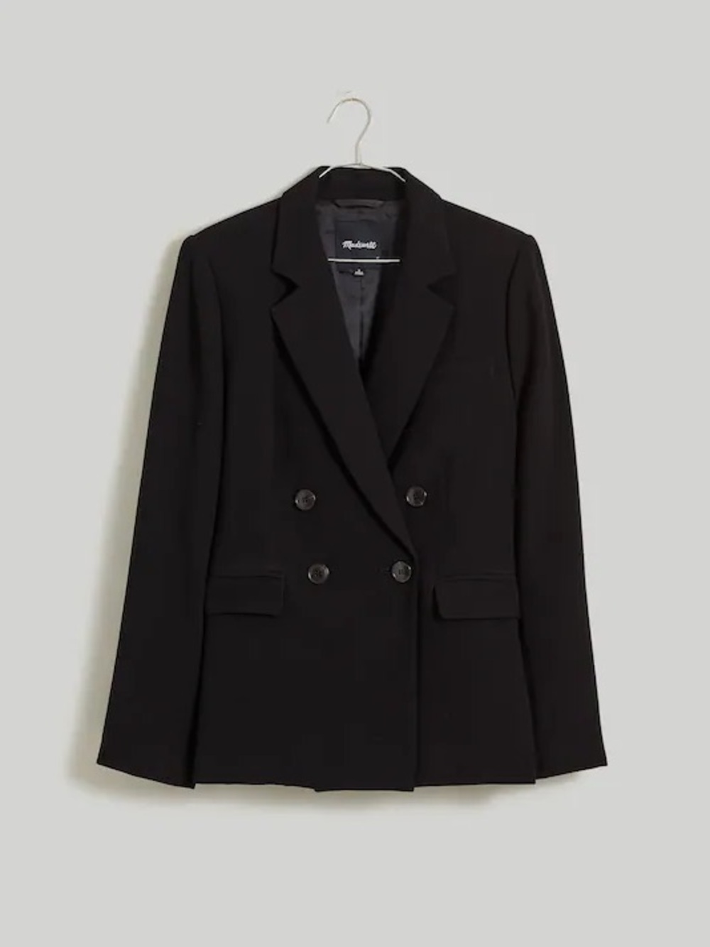 NWOT Madewell Black Double-Breasted Tailored Blazer